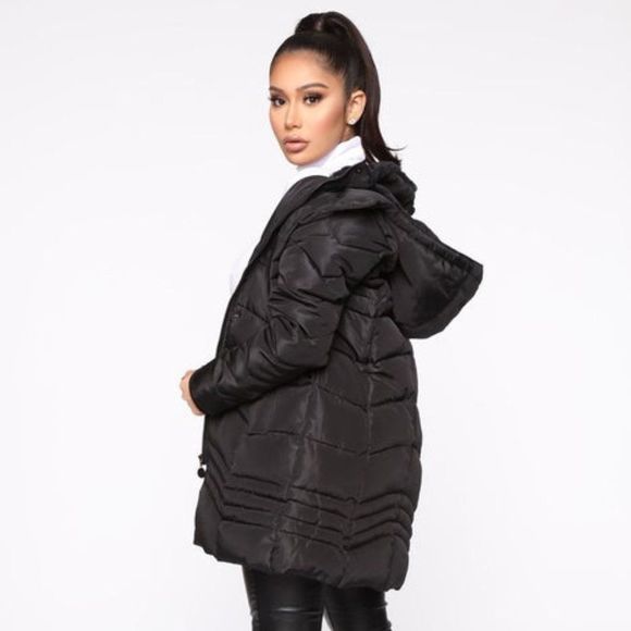 Fashion Nova Jackets & Coats Long Black Fashion Nova Puffer Coat